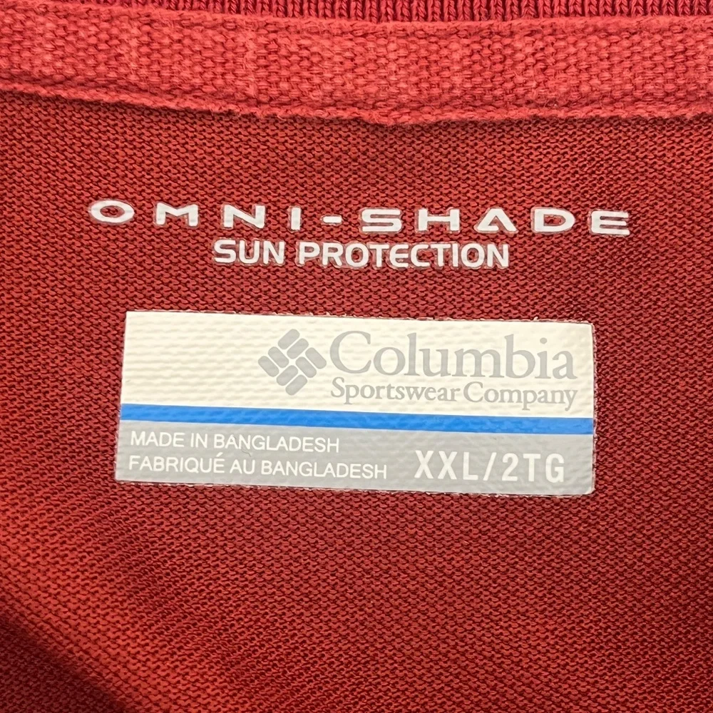 Columbia Sportswear Co. Mens Size XXL Polo Shirt Red Omni-Shade‎ Sun Protection
